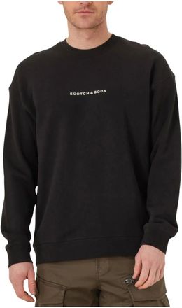 Scotch & Soda Hoodies & sweatvesten, Heren, Zwart, L, Logo Front Chest Sweatshirt
