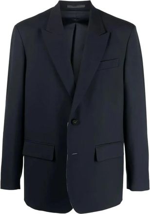 Valentino Single-Button Single-Breasted Blazer - Heren - Blazers - Blauw - L - Wol - Jassen