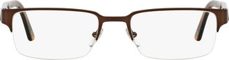Versace 53mm Rectangle Optical Glasses in Brushed Brown at Nordstrom