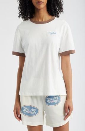 The Mayfair Group You Are Enough Cotton Ringer T-Shirt in White at Nordstrom Rack, Size Medium/large