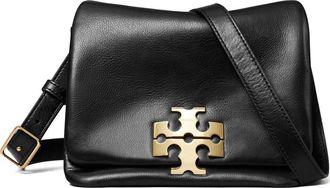 Tory Burch Kira Soft Leather Shoulder Bag in Black/Gold at Nordstrom