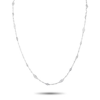 Luxury Bazaar Platinum 0.50ct Diamond Station Necklace MF17-070726