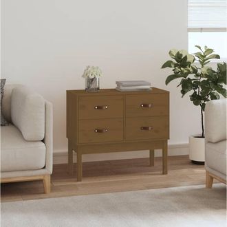 Berkfield Home Console Cabinet Honey Brown 90x40x78 cm Solid Wood Pine | Size: 90 x 40 x 78 cm