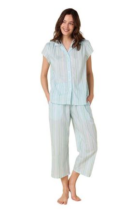 The Cats Pajamas Voile Capri Set in Nantucket Stripe at Nordstrom, Size X-Large