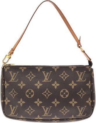 Louis Vuitton Marron Coated Canvas Pochette Pouch (Pre-Owned)
