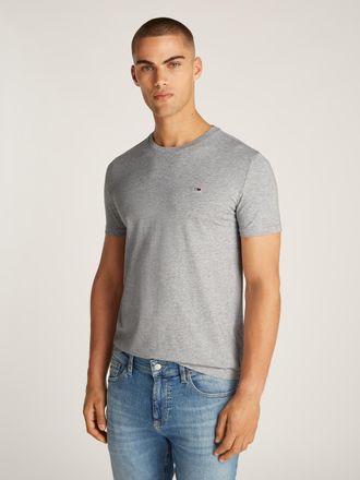 Tommy Jeans T-Shirt TOMMY JEANS TJM XSLIM JASPE HTR TEE EXT, Herren, Gr. 3XL, grau, Single Jersey, Obermaterial: 60% Baumwolle, 40% Polyester, meliert, Basic, sli