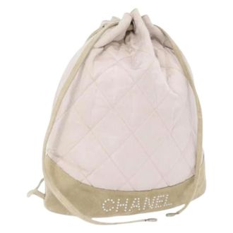 Chanel Pre-owned Bucket Bags, female, White, Size: ONE SIZE Pre-owned Satin Bucket Bag