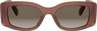 Celine Maxi Triomphe 53mm Gradient Rectangular Sunglasses in Light Brown /Gradient Brown at Nordstrom