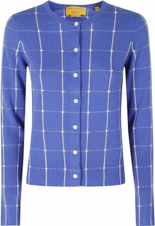 Guest In Residence Blue Jane Checkered Cashmere Cardigan
