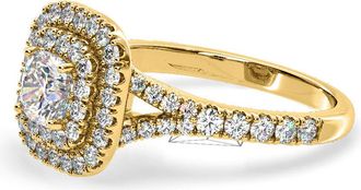 The Diamond Store Anastasia Diamond Halo Engagement Ring in 18K Gold 1.30ct G/SI2