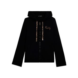 Freddy Felpa in jersey con zip e cappuccio crinkle