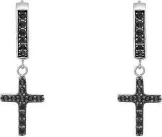 Ed Hardy Mens Cross Hoop Earrings in Silver at Nordstrom Rack