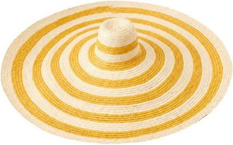 Brunna.Co The Solana Oversized Striped Straw Hat in Yellow at Nordstrom, Size Medium