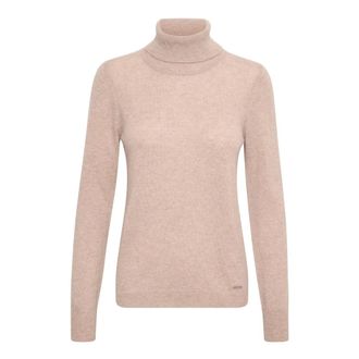 Inwear Zachte Cashmere Rollneck Trui Beige Melange - Dames - Cashmere truien - Roze - S/M - Kasjmier - Truien & Vesten