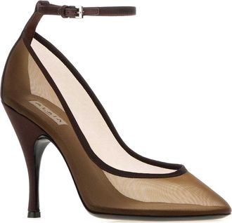 Alaia Mesh Colorblock Pumps - Brown