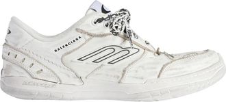 Balenciaga Hamptons Medium Worn-Out Sneaker - Dames - Sneakers - Wit - 39 EU - Leer - Schoenen