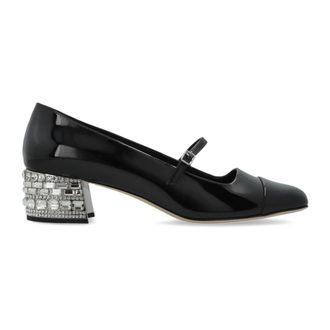 Jimmy Choo London Dames, Schoenen, Zwart, Maat: 39 1/2 EU Leer