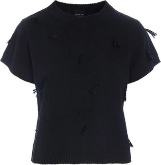 Bitte Kai Rand Rondgebreide trui - Dames - Ronde hals truien - Zwart - XL - Truien & Vesten