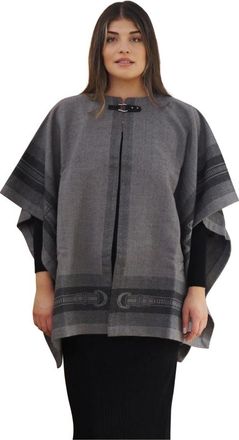 Ralph Lauren Grijze Tinten Cape - Dames - Ponchos - Grijs - ONE Size - Wol - Jassen