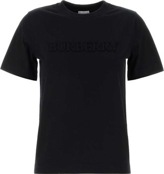 Burberry T-shirt met Logo - Dames - T-shirts - Zwart - M - Katoen - Tops