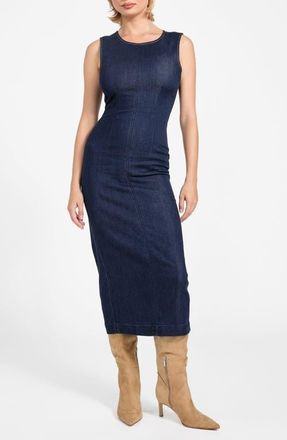 Guess Dahlia Sleeveless Denim Midi Dress in Oaklynn Bright Blue at Nordstrom, Size X-Small