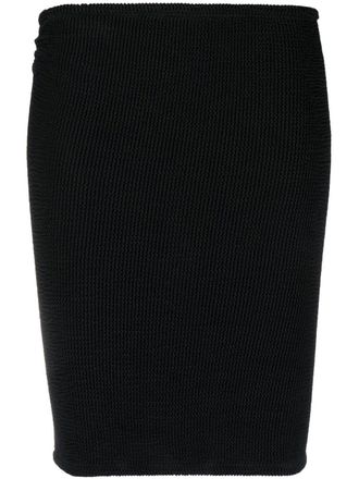 Hunza G Minigonna plissettata con effetto increspato - Nero