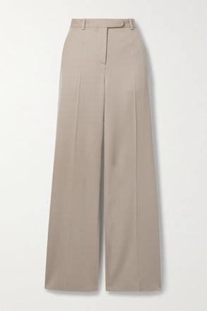 The Row Pantaloni A Gamba Dritta In Twill Di Lana Banew - Marrone