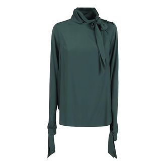 Ermanno Scervino Overhemden, Dames, Groen, S, Elegante Zijden Blouse voor Vrouwen