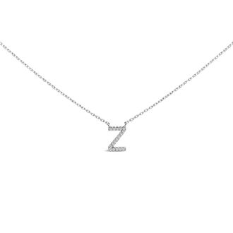 House of Brilliance 10K Gold Diamond Accent A-Z Block Initial Pendant Necklace