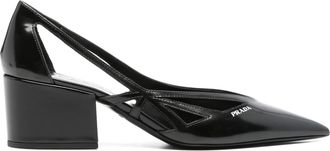 Prada 55 mm logo-pumps met inscriptie