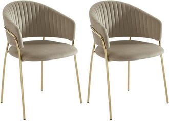 Pascal Morabito Pascal Morabito - Sedia in Velluto e Metallo dorato Beige - Lotto di 2 - madolia di