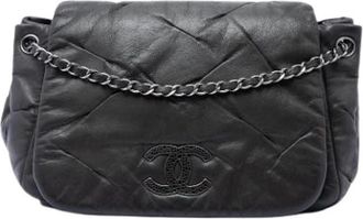 Chanel Pre-owned Flap Shoulder Bag - Dames - Vintage Schoudertas - Zwart - ONE Size - Leer - Vintage