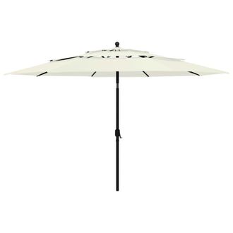 Berkfield Home 3-Tier Parasol with Aluminium Pole Sand 3.5 m in Beige