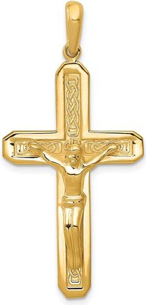 Diamond2Deal 14k Yellow Gold Polished Crucifix Pendant