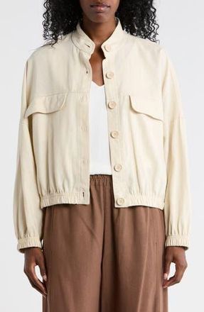 Max Studio Linen Blend Jacket in Natural at Nordstrom Rack, Size X-Large