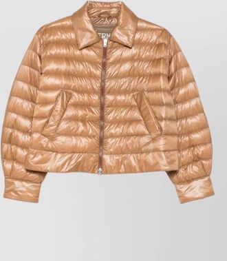 Herno down jacket pointed collar long sleeves