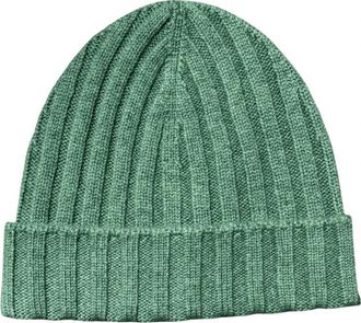 Gran Sasso Ribbed Knit Beanie - Heren - Hoeden - Groen - ONE Size - Kasjmier - Accessoires