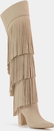 Dante Fringe Leather Tall Boots Vespa in Beige at Nordstrom, Size 7