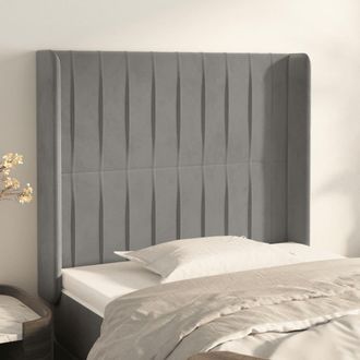 vidaXL Cabecero Con Orejas De Terciopelo Gris Claro 103x16x118/128 Cm Vidaxl