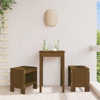 vidaXL Vidaxl - Taburetes De Jard&iacute;n 2 Uds Madera Pino Marr&oacute;n Miel 40x36x45 Cm