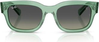 Ray-Ban 53mm Ferrari Gradient Square Sunglasses in Transparent Green /Grey at Nordstrom