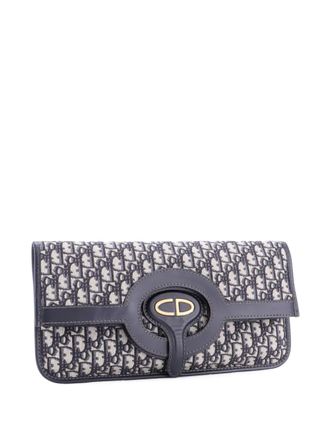 Dior Fold Over Oblique Canvas clutch bag - women - Canvas - One Size - Blue
