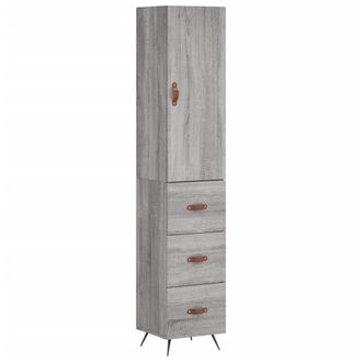vidaXL Aparador Alto Madera Contrachapada Gris Sonoma 34,5x34x180 Cm Vidaxl