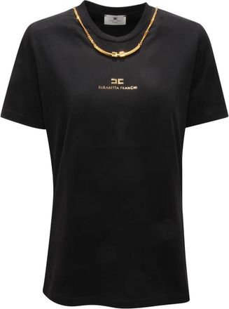 Elisabetta Franchi T-Shirts, female, Black, Size: XS Ma-028-56E2 T-Shirt