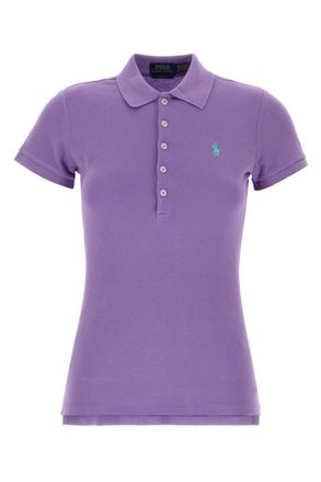 Ralph Lauren Purple Solid Shirt Collar Polo