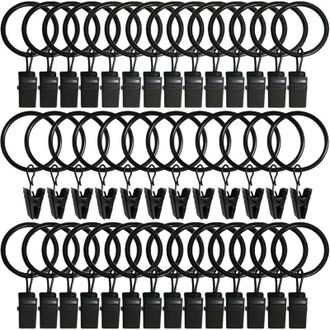 OEM 40 Anillas Para Cortinas, Clips Resistentes Para Cortinas, Anillas Inoxidables Para Barras De Cortina De 32 Mm - Crezuo