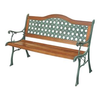 No Brand Banco De Exterior De Rat&aacute;n Y Hierro Fundido 126x60cm Garden Deluxe Collection