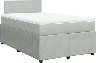 vidaXL Vidaxl - Cama Box Spring Con Colch&oacute;n Terciopelo Gris Claro 120x200 Cm