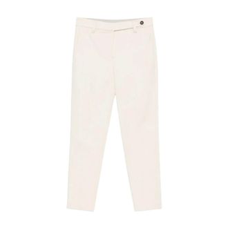 Brunello Cucinelli Slim-fit broek - Dames - Broeken - Beige - Maat: S Katoen