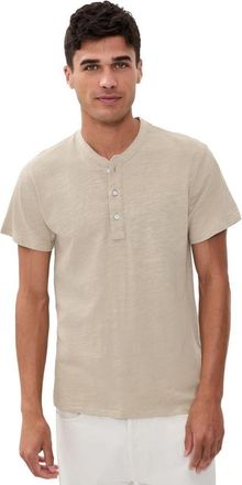 Rag & Bone Mens Classic Short Sleeve Henley, Taupe